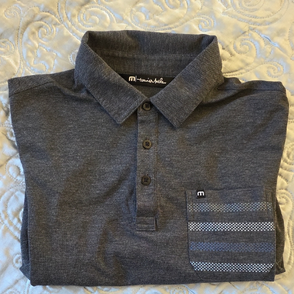Travis Mathew Charcoal Polo Shirt for Men
